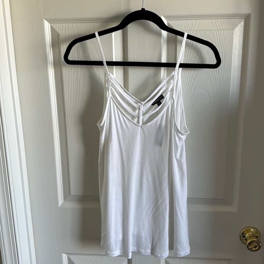 EXPRESS WHITE THIN STRAP TANK TOP NWT